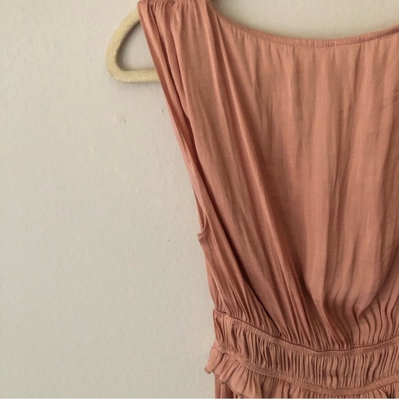 H&M Flowy Satin Party Vneck Midi Dress in Pink Size S/M - Picture 9 of 9